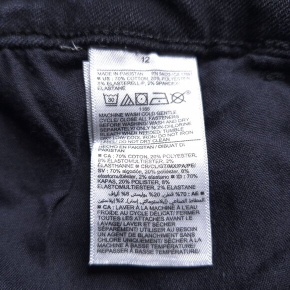 Old Navy Womens Rockstar High Rise Super Skinny Jeans 12 Black Stretch Raw Hem - Picture 8 of 8